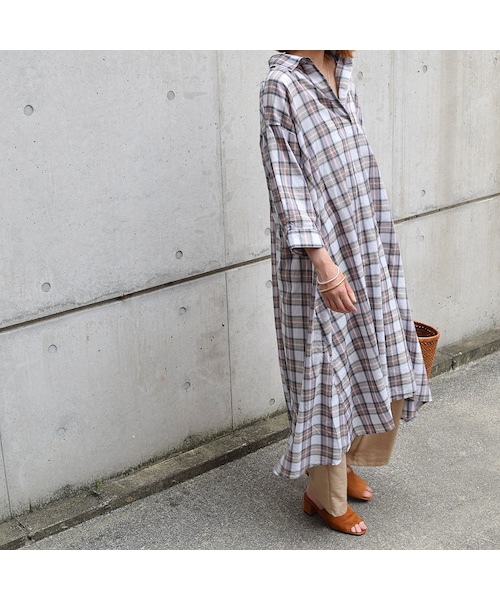 no brand（ノーブランド）の「[ RE-ARRIVAL ]チェックオーバーシャツOP（ワンピース・レディース・その他）」の7枚目の写真