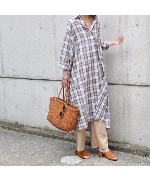 no brand（ノーブランド）の「[ RE-ARRIVAL ]チェックオーバーシャツOP（ワンピース・レディース・その他）」の8枚目の写真