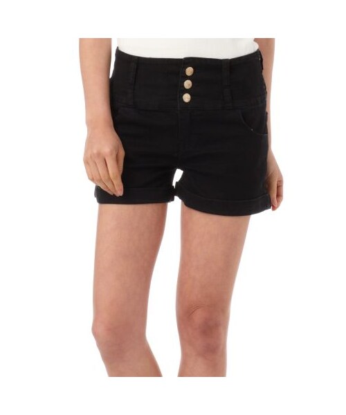 OZOC（オゾック）の「ハイウエストショートパンツ（パンツ・レディース・ブルー系/ホワイト/ブラック・M）」の2枚目の写真