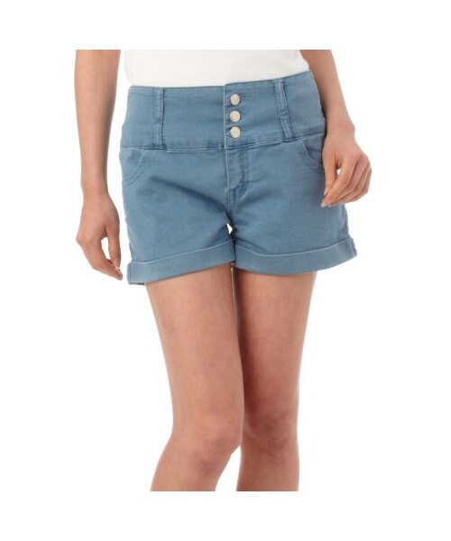 OZOC（オゾック）の「ハイウエストショートパンツ（パンツ・レディース・ブルー系/ホワイト/ブラック・M）」の3枚目の写真