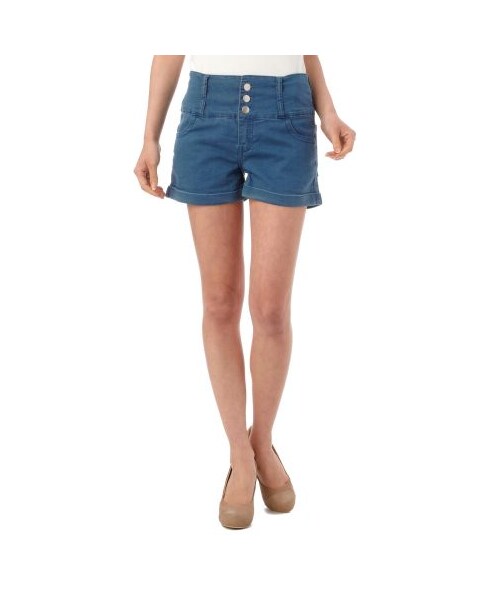 OZOC（オゾック）の「ハイウエストショートパンツ（パンツ・レディース・ブルー系/ホワイト/ブラック・M）」の8枚目の写真