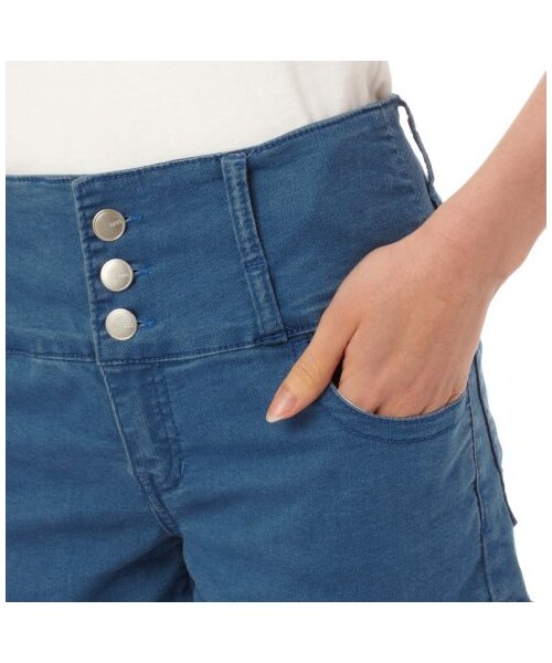 OZOC（オゾック）の「ハイウエストショートパンツ（パンツ・レディース・ブルー系/ホワイト/ブラック・M）」の6枚目の写真