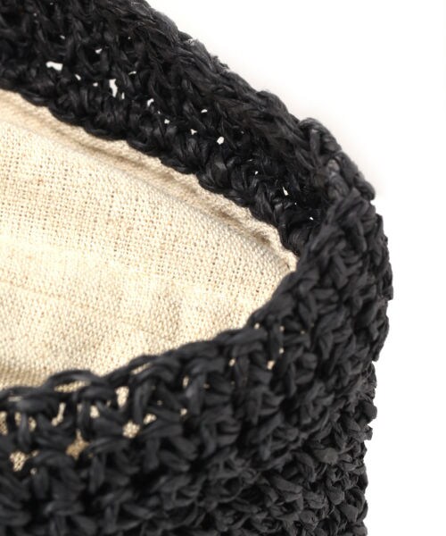 studio CLIP（スタディオクリップ）の「ペーパー透かし編みトートバッグ（バッグ・ブラック/オレンジ/ナチュラル/キャメル）」の9枚目の写真