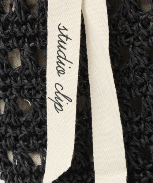 studio CLIP（スタディオクリップ）の「ペーパー透かし編みトートバッグ（バッグ・ブラック/オレンジ/ナチュラル/キャメル）」の11枚目の写真