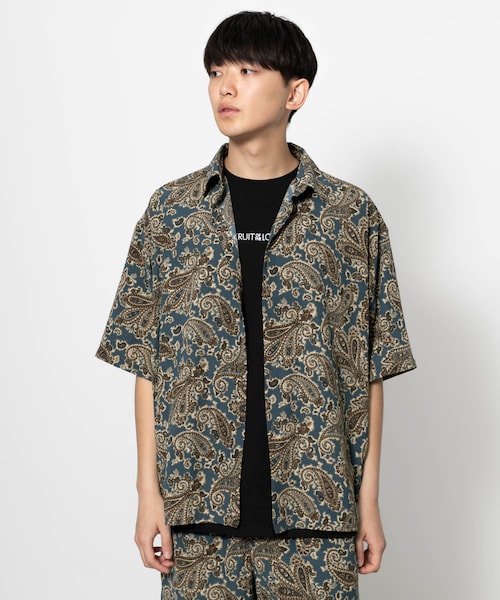SENSE OF PLACE by URBAN RESEARCH(センスオブプレイスバイアーバンリサーチ)の「ペイズリーシャツ(5分袖)(トップス・メンズ・その他・M/L)」の1枚目の写真