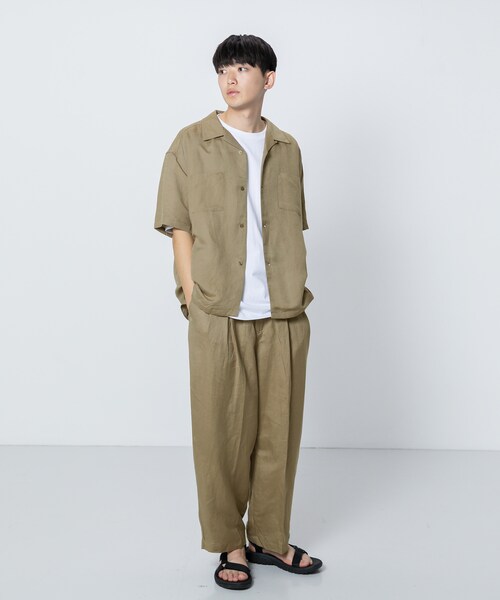 SENSE OF PLACE by URBAN RESEARCH(センスオブプレイスバイアーバンリサーチ)の「リネンレーヨンタックワイドパンツ(パンツ・メンズ・BROWN/NAVY/BLACK/KHAKI・M/L)」の8枚目の写真