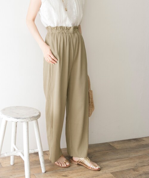 URBAN RESEARCH(アーバンリサーチ)の「リラックスリブパンツ(パンツ・レディース・L.KHAKI/OFF BEIGE/BLACK・FREE)」の6枚目の写真