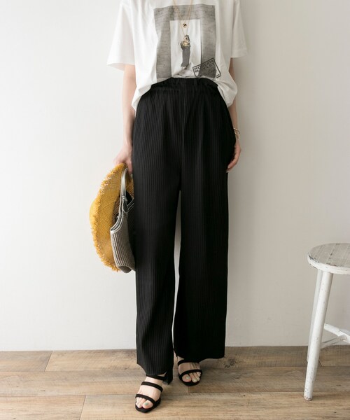 URBAN RESEARCH(アーバンリサーチ)の「リラックスリブパンツ(パンツ・レディース・L.KHAKI/OFF BEIGE/BLACK・FREE)」の13枚目の写真