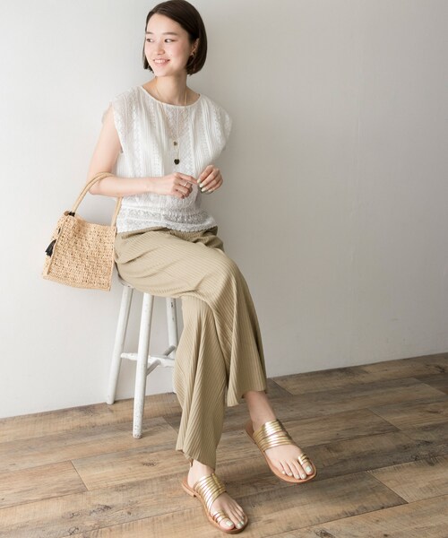 URBAN RESEARCH(アーバンリサーチ)の「リラックスリブパンツ(パンツ・レディース・L.KHAKI/OFF BEIGE/BLACK・FREE)」の7枚目の写真