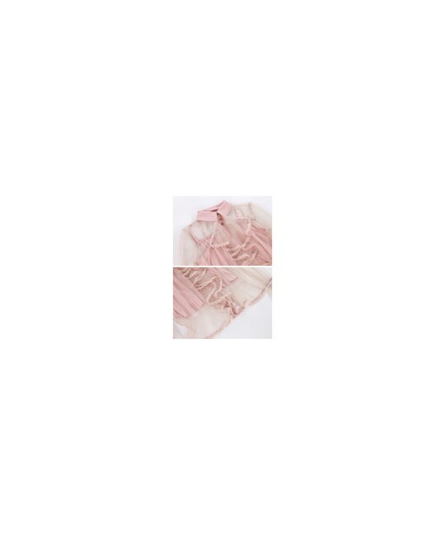 Bobon21(ボボンニジュウイチ)の「ラッフルフリルシースルーブラウス-全2色-(シャツ/ブラウス・レディース・ピンク/ベージュ・M)」の3枚目の写真