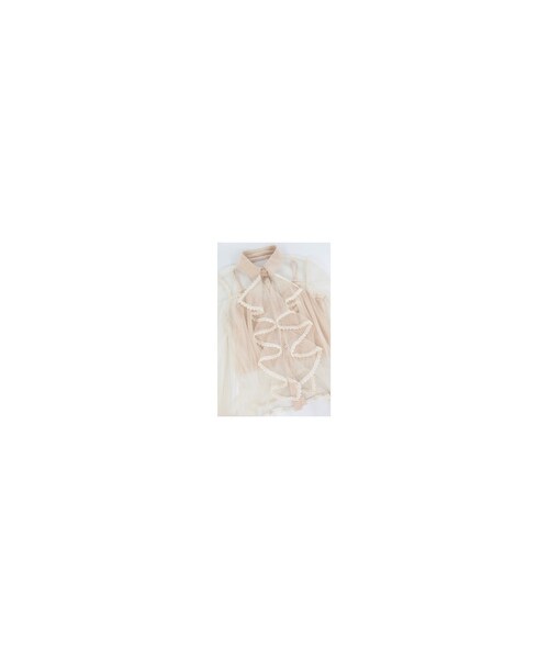 Bobon21(ボボンニジュウイチ)の「ラッフルフリルシースルーブラウス-全2色-(シャツ/ブラウス・レディース・ピンク/ベージュ・M)」の5枚目の写真