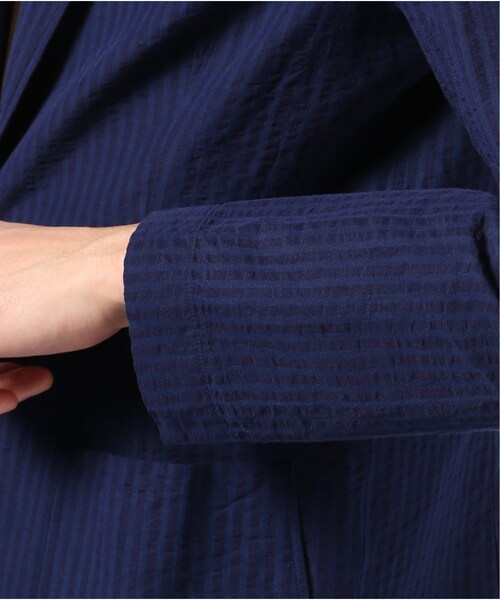 EDIFICE(エディフィス)の「LARDINI / ラルディーニ シアサッカー シャドーストライプ ジャケット(ジャケット/アウター・ネイビー/42/44/46/48)」の9枚目の写真