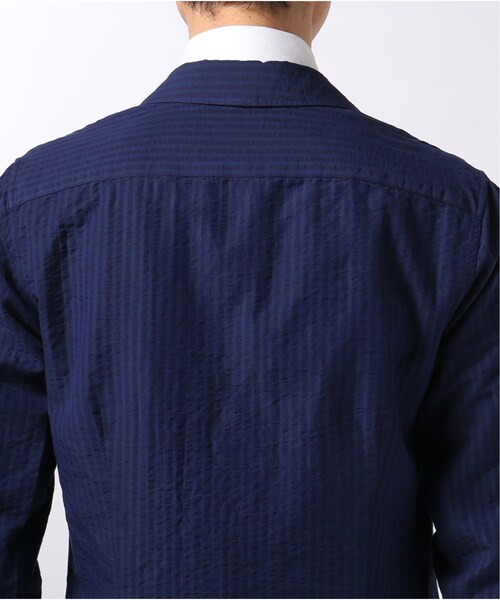 EDIFICE(エディフィス)の「LARDINI / ラルディーニ シアサッカー シャドーストライプ ジャケット(ジャケット/アウター・ネイビー/42/44/46/48)」の7枚目の写真