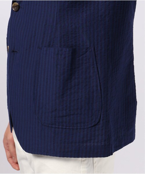 EDIFICE(エディフィス)の「LARDINI / ラルディーニ シアサッカー シャドーストライプ ジャケット(ジャケット/アウター・ネイビー/42/44/46/48)」の14枚目の写真