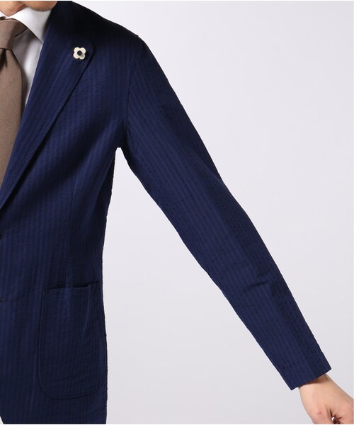 EDIFICE(エディフィス)の「LARDINI / ラルディーニ シアサッカー シャドーストライプ ジャケット(ジャケット/アウター・ネイビー/42/44/46/48)」の8枚目の写真