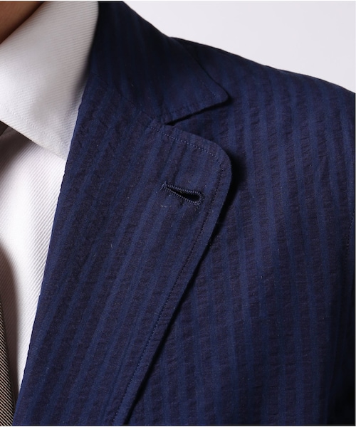 EDIFICE(エディフィス)の「LARDINI / ラルディーニ シアサッカー シャドーストライプ ジャケット(ジャケット/アウター・ネイビー/42/44/46/48)」の11枚目の写真