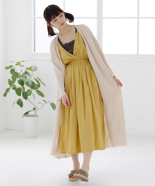 Crisp（クリスプ）の「ワッフルレースキャミ（キャミソール・レディース・アイボリー/ダークブラウン/ブラウン・FREE）」の5枚目の写真