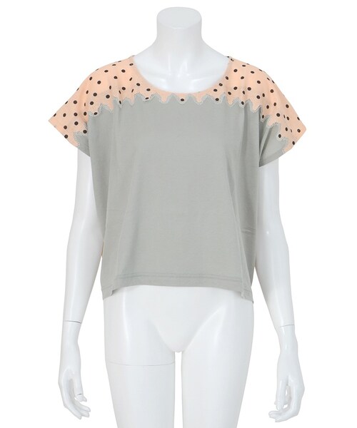 Ne-net（ネネット）の「ネ・ネット / (P)ドットレース / カットソー（トップス・レディース・navy(13)/gray(24)・02）」の2枚目の写真