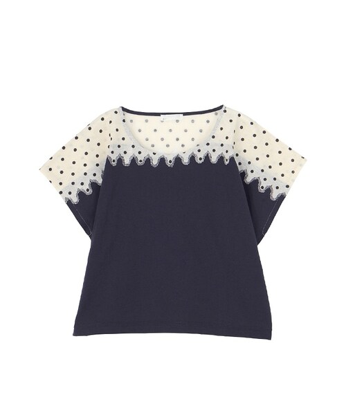 Ne-net（ネネット）の「ネ・ネット / (P)ドットレース / カットソー（トップス・レディース・navy(13)/gray(24)・02）」の7枚目の写真