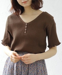 Crisp | VネックヘンリーTシャツ(Tシャツ/カットソー)