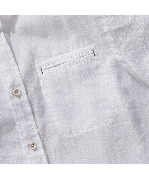 SERIES（シリーズ）の「[series;] 스티치 포켓 린넨 7부 셔츠（トップス・メンズ・화이트・100/105/110/95）」の4枚目の写真