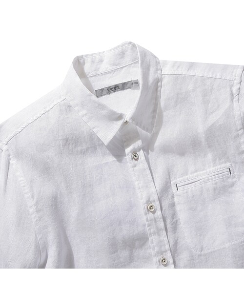 SERIES（シリーズ）の「[series;] 스티치 포켓 린넨 7부 셔츠（トップス・メンズ・화이트・100/105/110/95）」の3枚目の写真