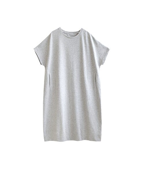 e-zakkamania stores（イーザッカマニアストアーズ）の「ワッフルカットソー ドルマン半袖ワンピース（ワンピース・レディース・オフホワイト/	グレージュ/グレーカーキ/マスタード/パープル/モクグレー/ブラック・M）」の3枚目の写真