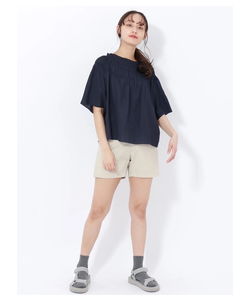 E hyphen world gallery（イーハイフンワールドギャラリー）の「ツイルショートパンツ（パンツ・オフホワイト/ブラック/ベージュ/キャメル/ネイビー・S/M）」の9枚目の写真