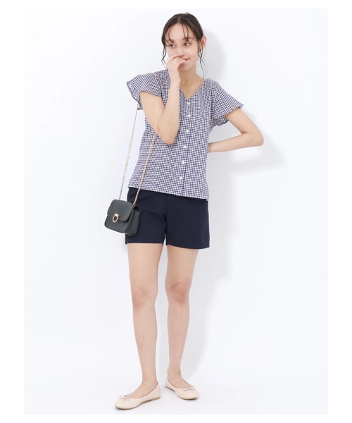 E hyphen world gallery（イーハイフンワールドギャラリー）の「ツイルショートパンツ（パンツ・オフホワイト/ブラック/ベージュ/キャメル/ネイビー・S/M）」の5枚目の写真