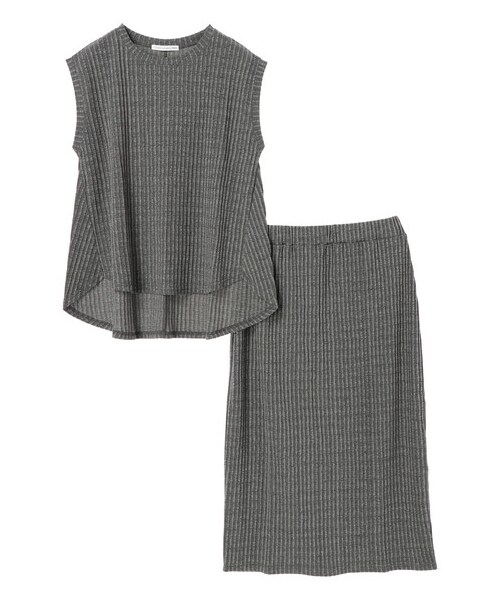 E hyphen world gallery（イーハイフンワールドギャラリー）の「ワイドリブセットアップ（ワンピース/ドレス・チャコールグレー/ベージュ/カーキ・F）」の14枚目の写真