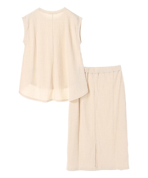 E hyphen world gallery（イーハイフンワールドギャラリー）の「ワイドリブセットアップ（ワンピース/ドレス・チャコールグレー/ベージュ/カーキ・F）」の6枚目の写真