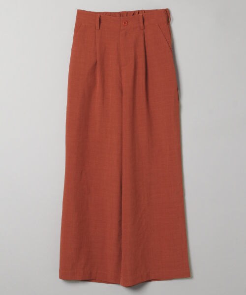 JEANASIS（ジーナシス）の「リネンライクストレートパンツ（パンツ・ピンク()/ライトベージュ()/ブラウン()/ブルーグリーン()/ネイビー()）」の3枚目の写真