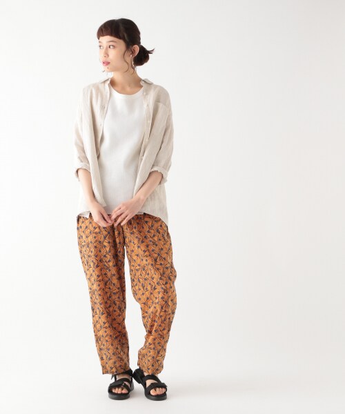 studio CLIP（スタディオクリップ）の「ソフトボイルバティックプリントパンツ（パンツ・アイボリー/イエロー）」の4枚目の写真