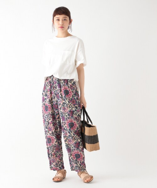 studio CLIP（スタディオクリップ）の「ソフトボイルバティックプリントパンツ（パンツ・アイボリー/イエロー）」の3枚目の写真