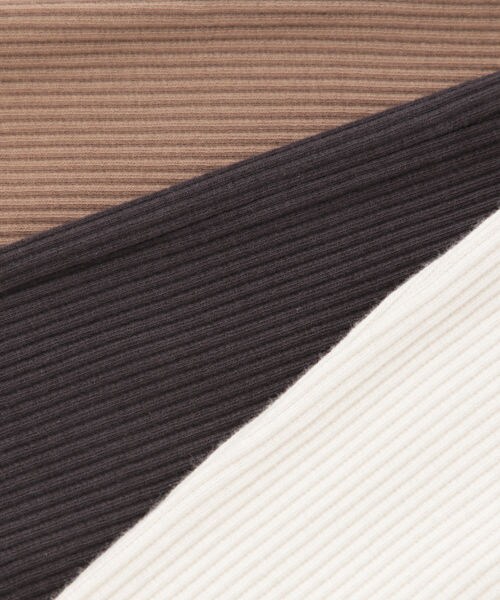 studio CLIP（スタディオクリップ）の「リブストレートカットパンツ[WEB先行予約]（パンツ・オフホワイト/スモーク/ブラウン）」の16枚目の写真