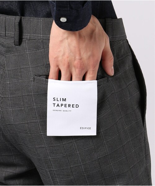 EDIFICE(エディフィス)の「EVALET グレンチェック アンクル パンツ(パンツ・グレー/S/M/L/XL)」の9枚目の写真