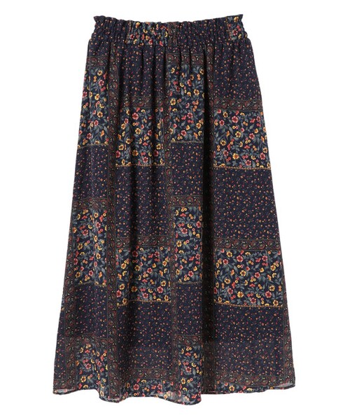 earth music&ecology(アースミュージックアンドエコロジー)の「【Special Price】パッチワークフラワースカート(スカート・アイボリー/キャメル/ネイビー・F)」の14枚目の写真