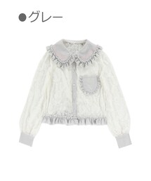 Bobon21 | ラメ入りフリルレースブラウス-全２色-(シャツ/ブラウス)