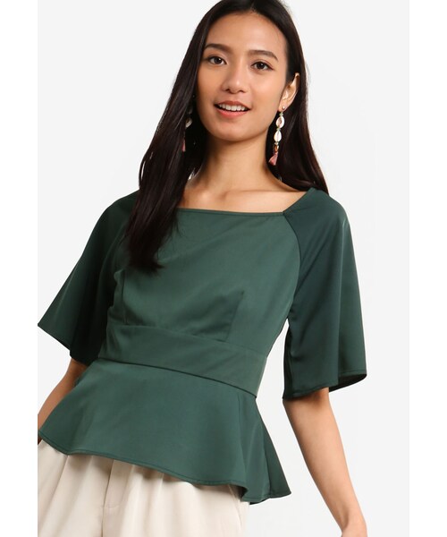 square neck peplum top