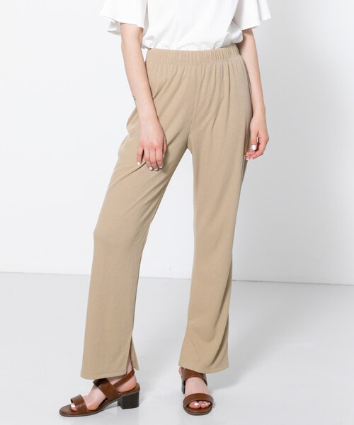 SENSE OF PLACE by URBAN RESEARCH（センスオブプレイスバイアーバンリサーチ）の「カットリブパンツ（パンツ・レディース・BEIGE/BROWN/MOCHA・FREE）」の2枚目の写真