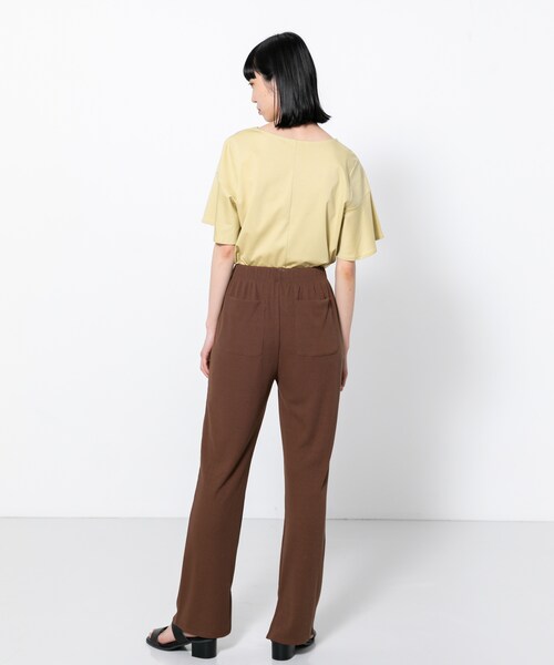 SENSE OF PLACE by URBAN RESEARCH（センスオブプレイスバイアーバンリサーチ）の「カットリブパンツ（パンツ・レディース・BEIGE/BROWN/MOCHA・FREE）」の10枚目の写真