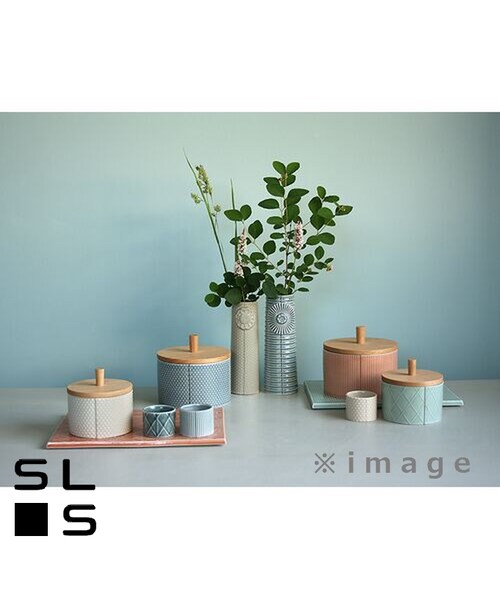 手描き花柄陶器瓶 高さ20cm