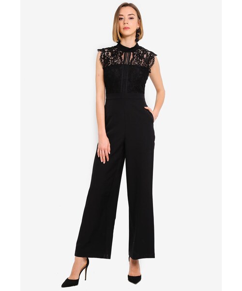 Buy Forever New women curve fit split sleeve sequin detail jumpsuit black  Online | Brands For Less