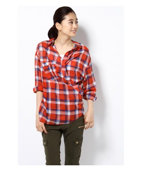 L’Appartement（アパルトモン）の「SMYTHE チェックカシュクールシャツ（シャツ・レディース・レッド・36）」の2枚目の写真