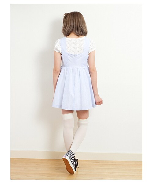 E hyphen world gallery Bon Bon（イーハイフンワールドギャラリーボンボン）の「Candy Stripe One Piece（ワンピース・レディース・ミント/サックスブルー/ラベンダー・F）」の6枚目の写真