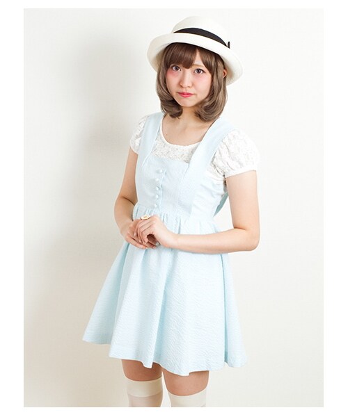 E hyphen world gallery Bon Bon（イーハイフンワールドギャラリーボンボン）の「Candy Stripe One Piece（ワンピース・レディース・ミント/サックスブルー/ラベンダー・F）」の3枚目の写真