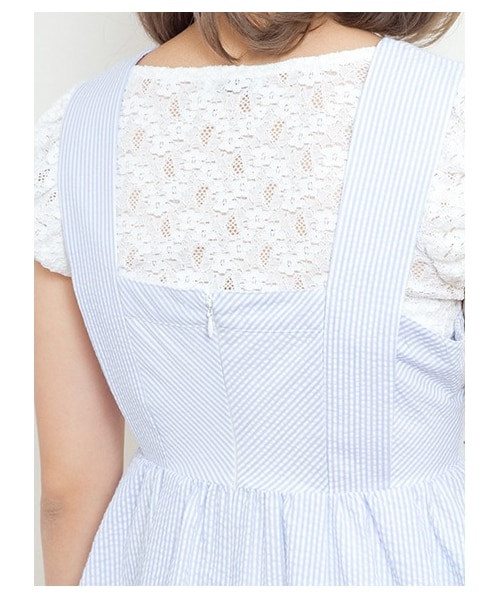 E hyphen world gallery Bon Bon（イーハイフンワールドギャラリーボンボン）の「Candy Stripe One Piece（ワンピース・レディース・ミント/サックスブルー/ラベンダー・F）」の9枚目の写真