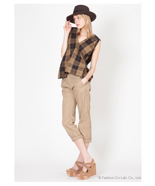 FURFUR（ファーファー）の「MADRAS CHECK BLOUSE（ブラウス・レディース・IVRxNVY/BRWxBLK・F）」の3枚目の写真