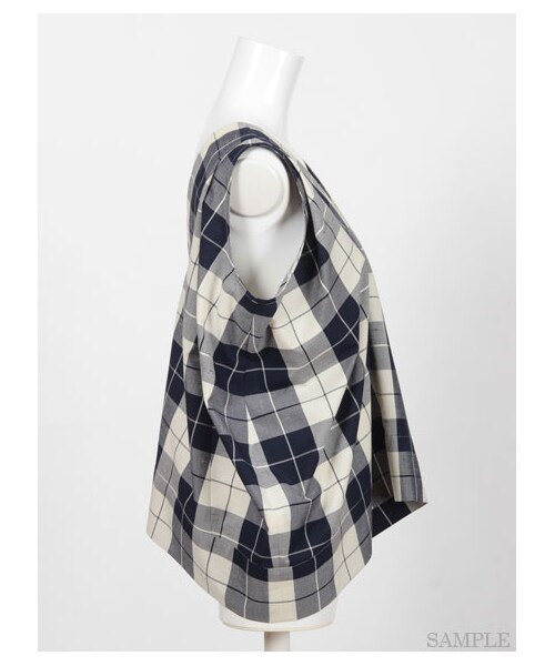 FURFUR（ファーファー）の「MADRAS CHECK BLOUSE（ブラウス・レディース・IVRxNVY/BRWxBLK・F）」の5枚目の写真