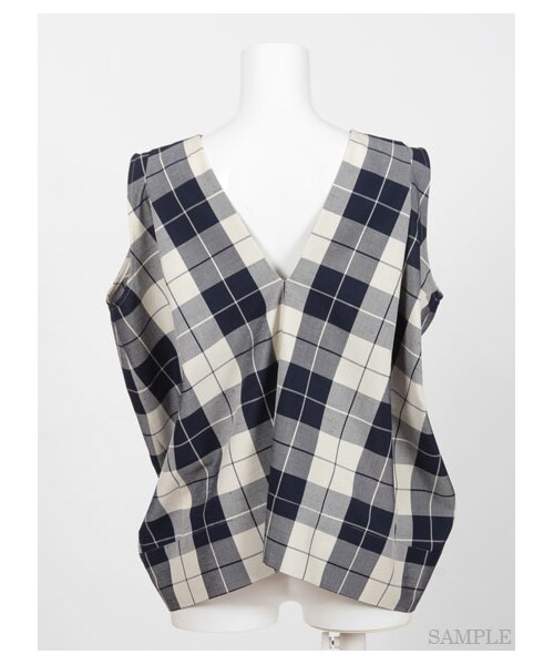 FURFUR（ファーファー）の「MADRAS CHECK BLOUSE（ブラウス・レディース・IVRxNVY/BRWxBLK・F）」の4枚目の写真